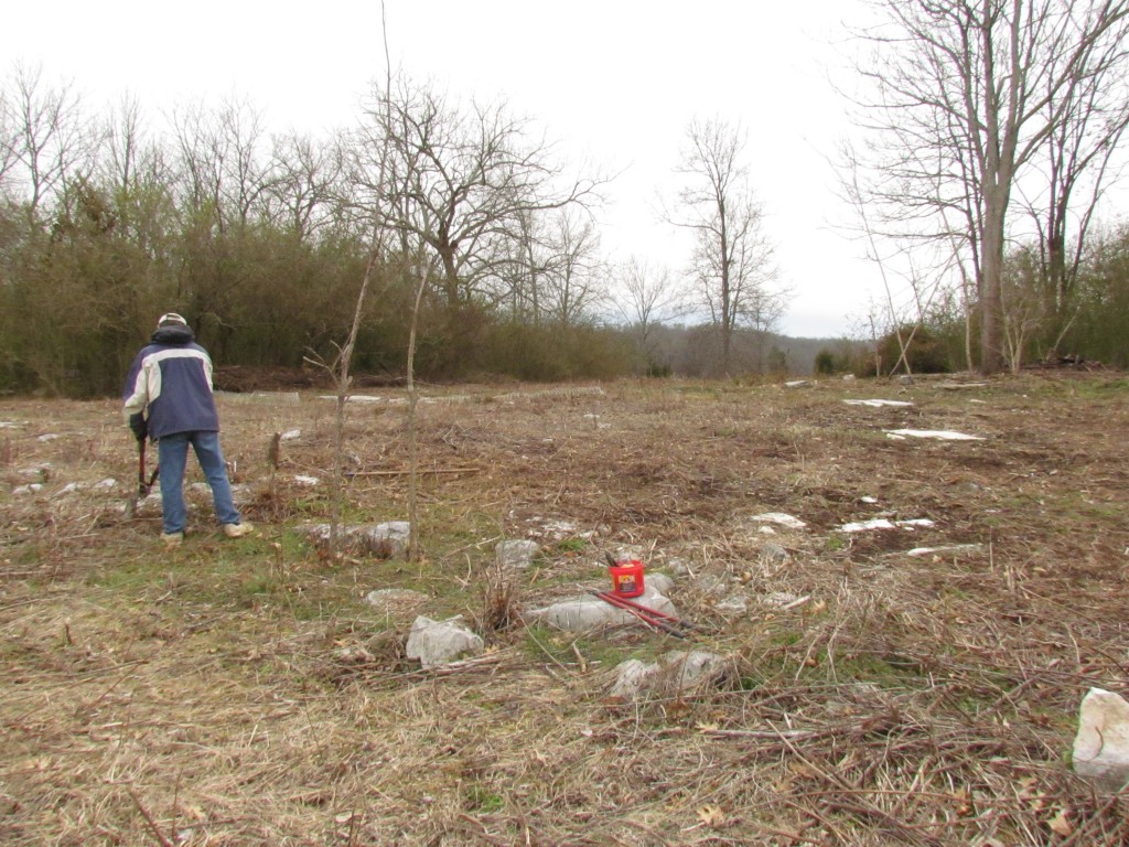 Hugh Clearing the Pollinator Habitat. 